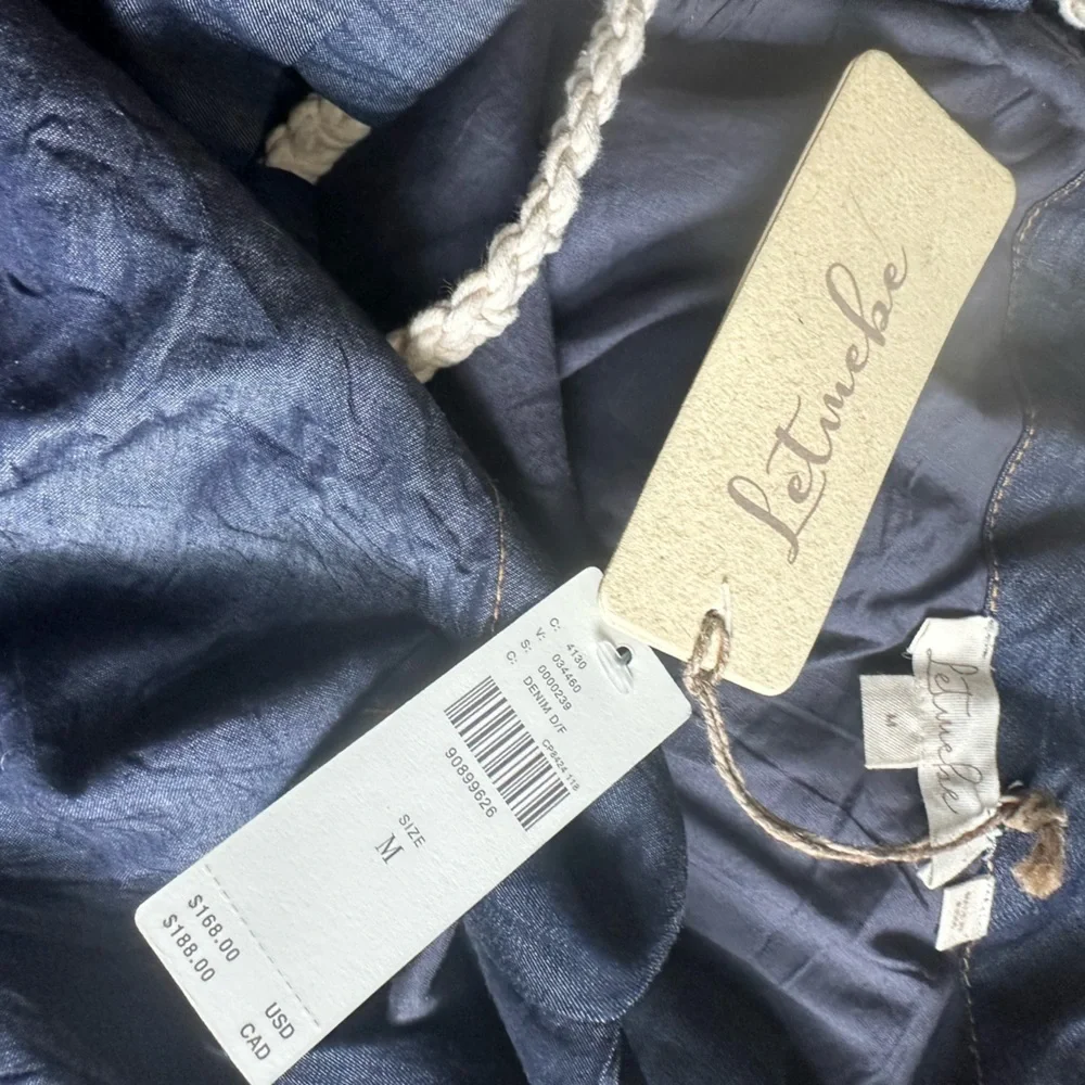 Anthropologie, Let Me Be Rope-Neck Asymmetrical Denim Midi Dress, Medium - Picture 3 of 3